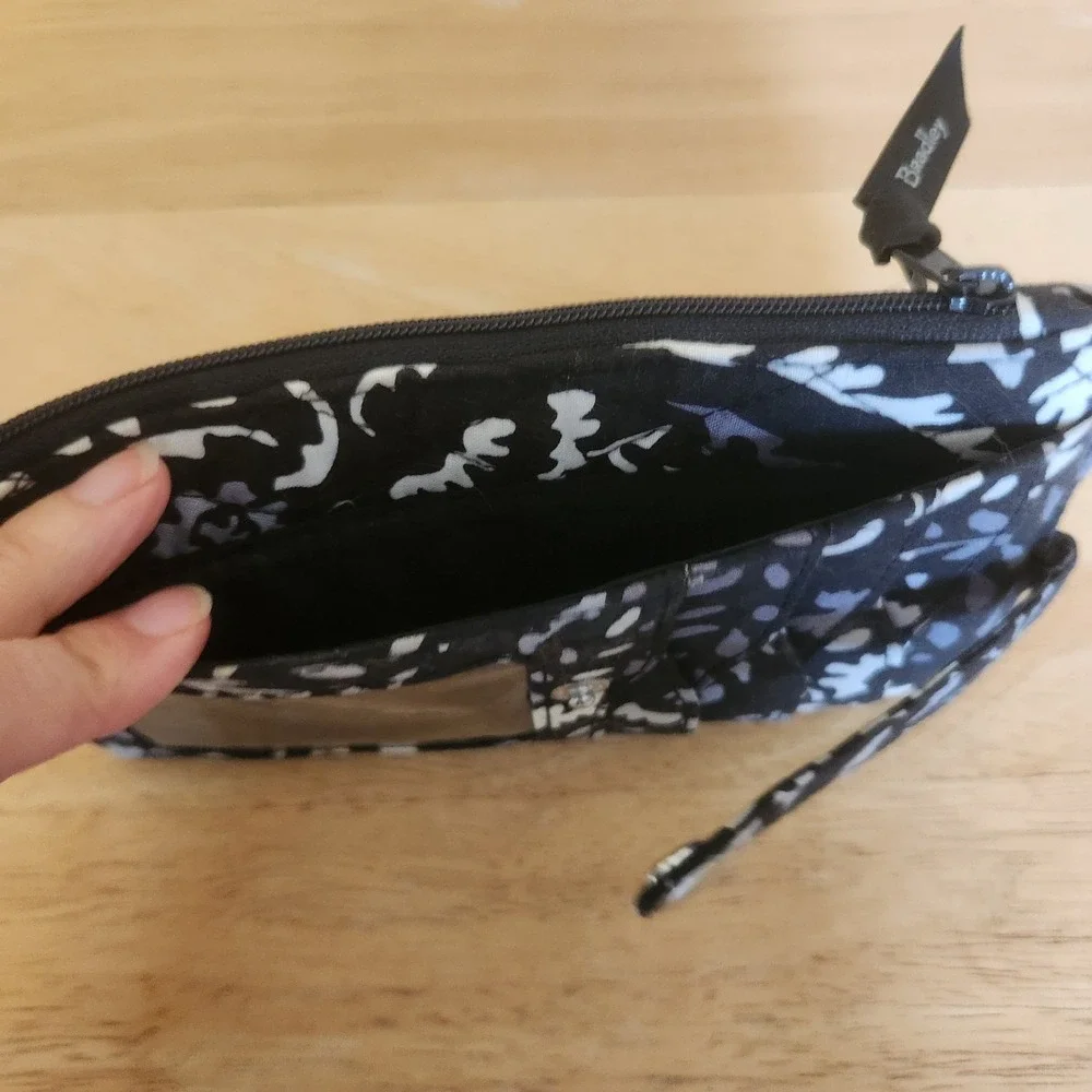 Vera Bradley Ultimate Card Case Gray Black White Wallet Clutch